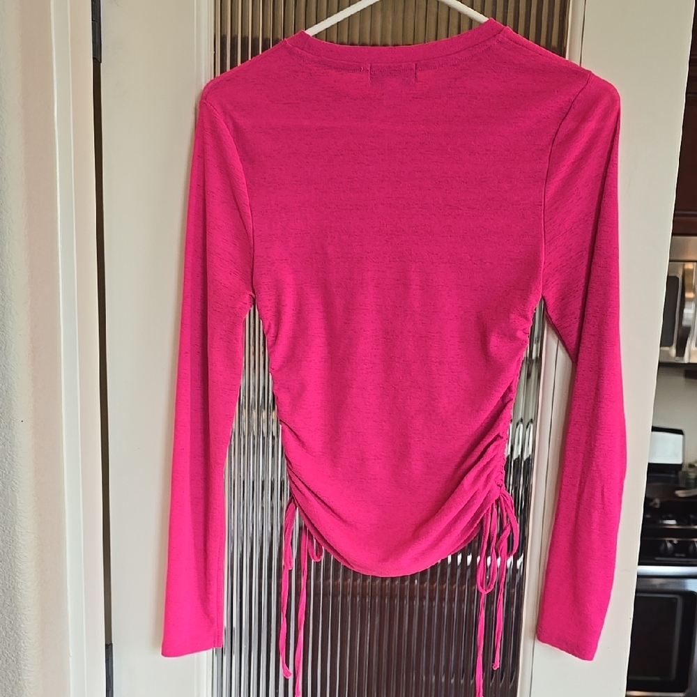 Topshop Pink Ruched Blouse - Picture 2 of 2